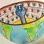 Facebook as a global panopticon. Artwork by Joelle L.